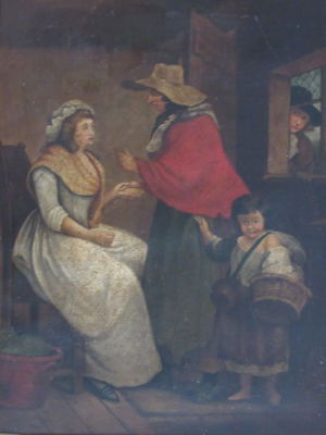 ציור שמן על בד פלמי עתיק – לא חתום - אחרי רסטורציה ומתיחה על בד חדש – 33X44 ס"מ – מסגרת 59X46 ס"מ