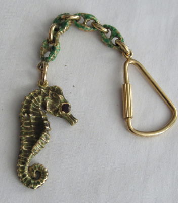 מחזיק מפתחות זהב 14 קרט איטלקי עם אמייל אורך 13 ס"מ – 25 גרם