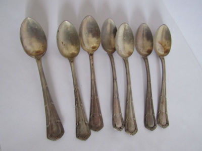 סט 8 כפיות כסף -800 גרמני חתומות - אורך 11 ס"מ - משקל 91 גרם