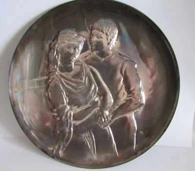 כסף טהור 999 -The Hamilton Mint 1973 .999 Fine Silver A Tribute to Picasso "The Lovers" Plate 