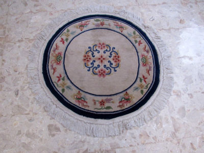 שטיח עגול סיני עבודת יד צמר קוטר 115 ס''מ