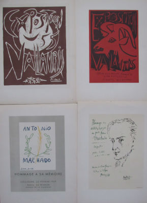 PABLO PICASSO - מתוך AFFICHES ORIGINALES אמני אקול דה פריז - 4 ליטוגרפיות מקוריות 32X23.5 ס"מ 