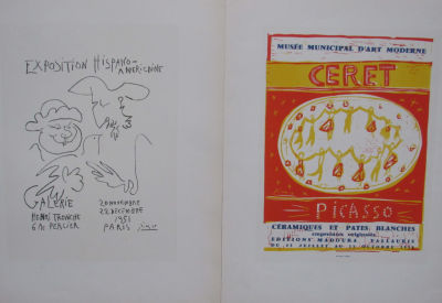 PABLO PICASSO - מתוך AFFICHES ORIGINALES אמני אקול דה פריז - 4 ליטוגרפיות מקוריות 32X23.5 ס"מ 