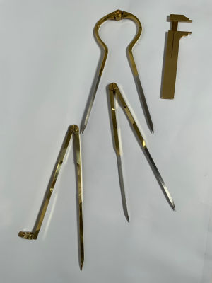 סט מדידה ימי למפות מצופה זהב