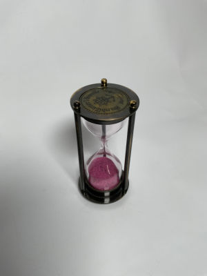 שעון חול מתכת וזכוכית גובה 9 ס''מ