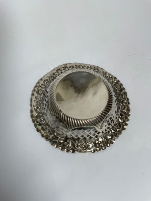 צלחת כסף ויקטוריאני שנת 1896 כסף חתום משקל 37 גרם