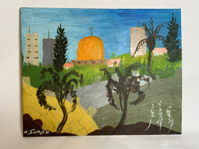 ניצה סימון (הבת של יוחנן סימון) שמן על בד מידות 50X40 ס''מ