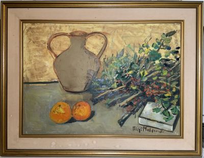 ציור שמן על בד אמן איטלקי חתום 69X49 ס''מ מסגרת 69X89 ס''מ