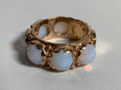 טבעת זהב 14 קרט עם אבני חן - 8 גרם מידה 6+