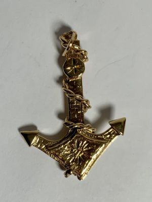 תליון עוגן זהב 14 קרט - 10 גרם