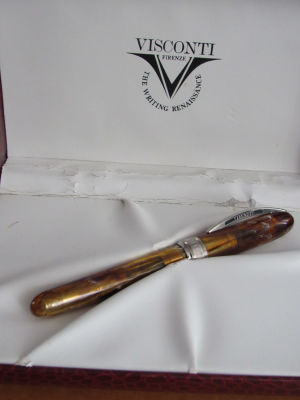 עט נובע VISCONTI VAN GOGH ציפורן זהב לבן 14 קרט -M - שמור כחדש - קופסא מעט פגומה