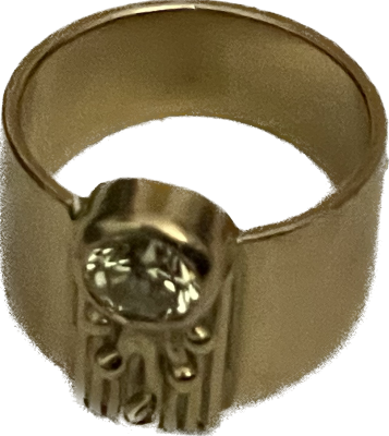 טבעת זהב 14K עם חן ציטרין צהובה מידה 5