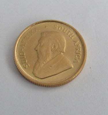 מטבע זהב דרום אפריקה 16 מ"מ קוטר מ 1981-משקל 3.4 גרם 
( אין דיוק במידות ומשקל בעשיריות מ"מ 