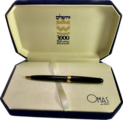 OMAS 3000 JERUSALEM עט כדורי בקופסה מקורית במצב מעולה ( אחריות לתקינות ולמקוריות)