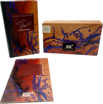 MONTBLANC Agatha Christie עט כדורי מהדורה מוגבלת בקופסה מקורית במצב מעולה משולב כסף סטרלינג 925 