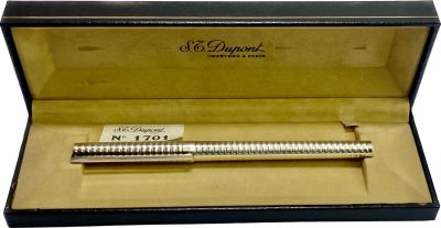 עט S.T.Dupont paris כסף בקופסא מקורית (ללא מילוי) אורך 14 ס"מ