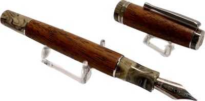 עט נובע SEA WOOD DELTA מצב חדש בקופסא מקורית וניירות, גודל ציפורן B, אורך 14 ס"מ