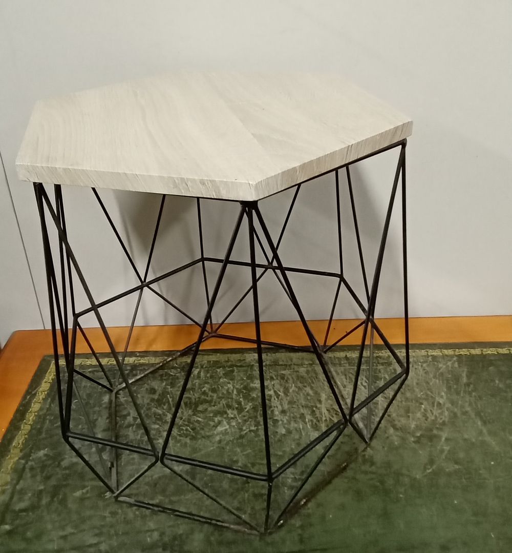 Lot 252: Small hexagon side table