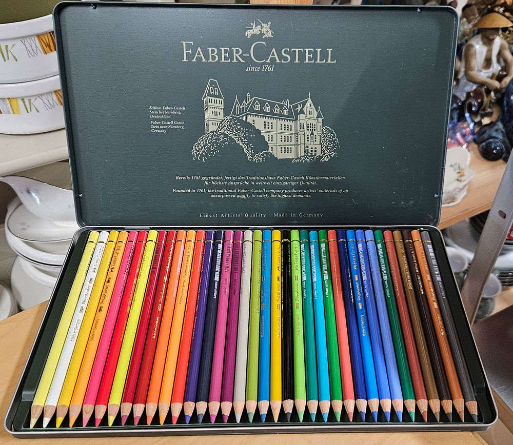 Lot 263: Tin of 36 Faber-Castell Polychromos Colour Pencils.