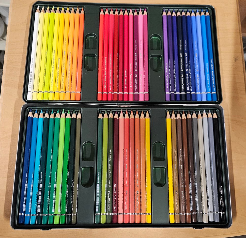 Lot 264: Unused Faber-Castell Tin of 60 Albrecht Durer Watercolour Pencils.