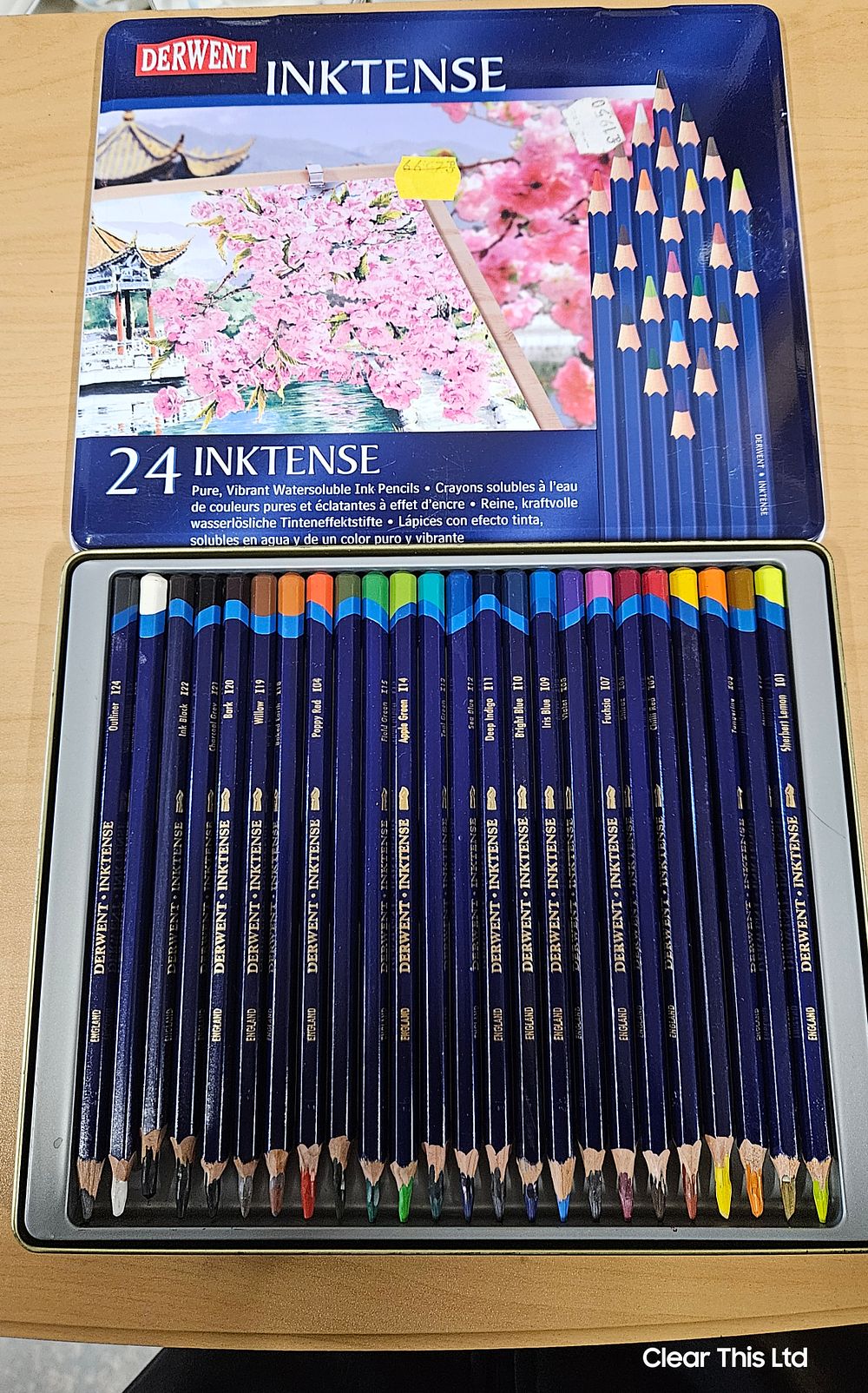 Lot 273: Tin of 24 Derwent Inktense Pencils.