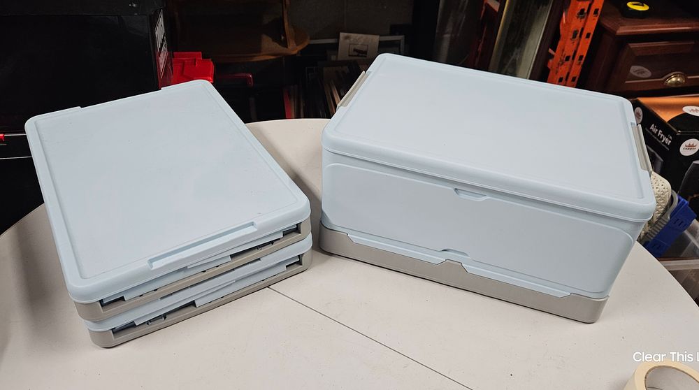 Lot 266: Three Fold flat lidded Storage Boxes.