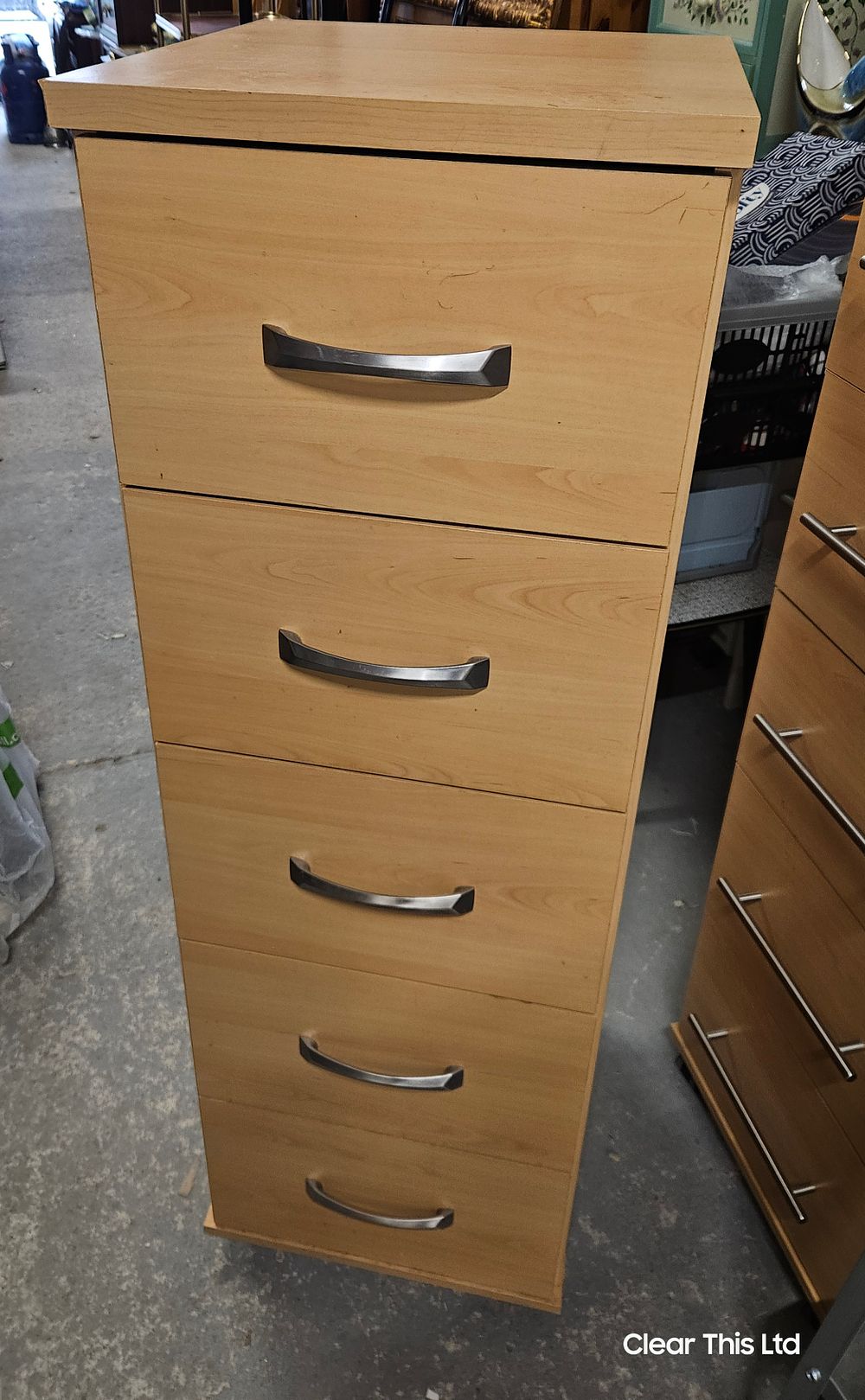 Lot 32: Tall Narrow Set of 5 Drawers