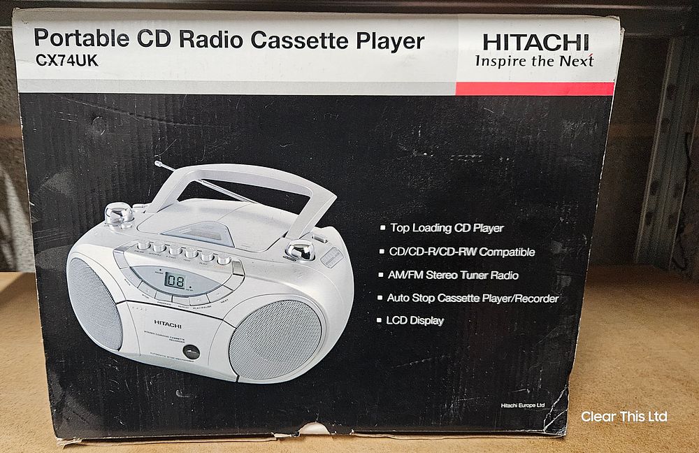 Lot 247: Hitachi Portable Radio Cassette Player With CD