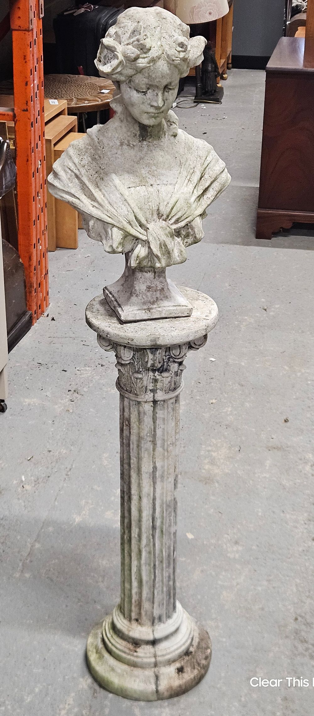 Lot 301: Concrete Bust on Column