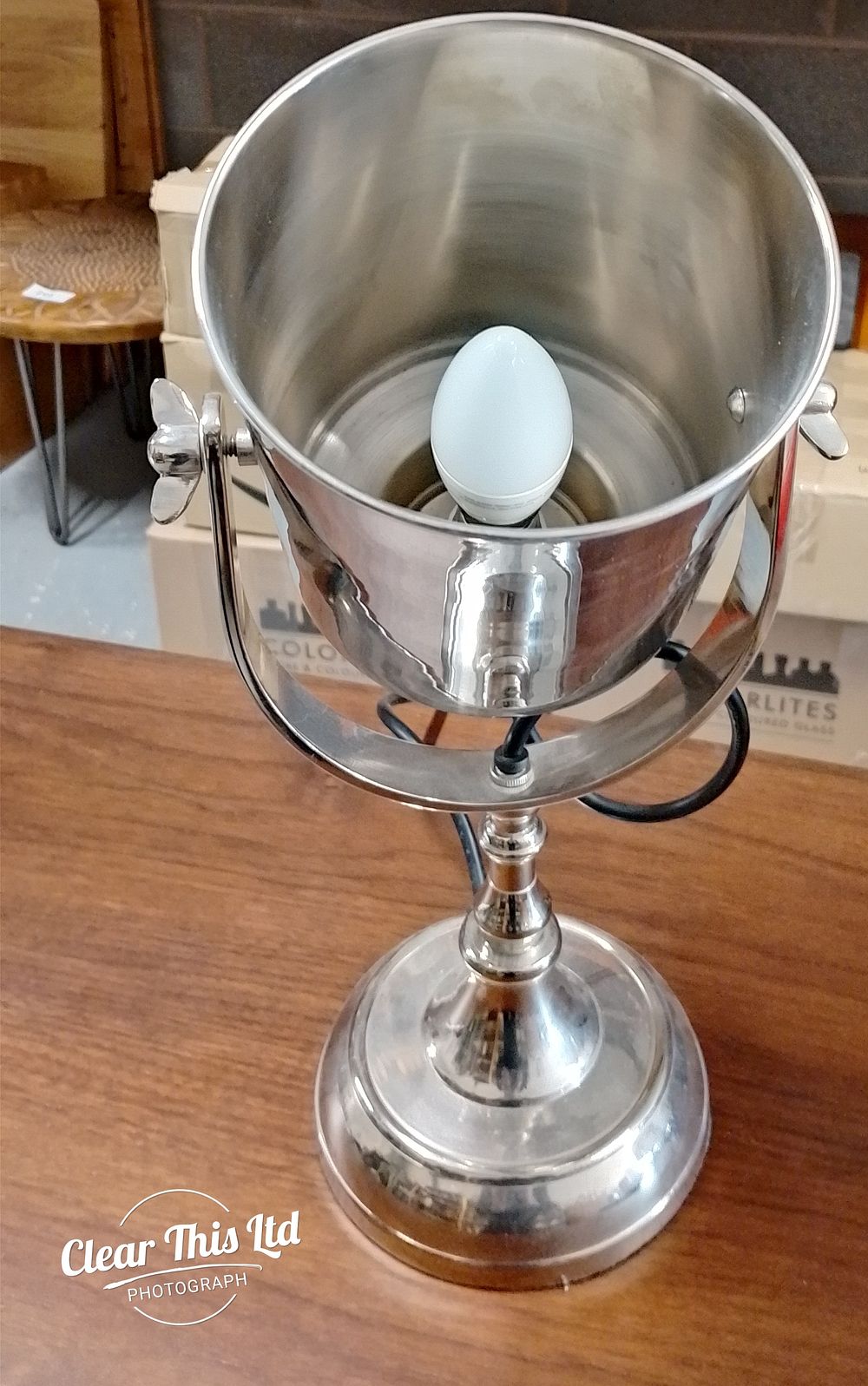 Lot 316: Adjustable Chrome Lamp