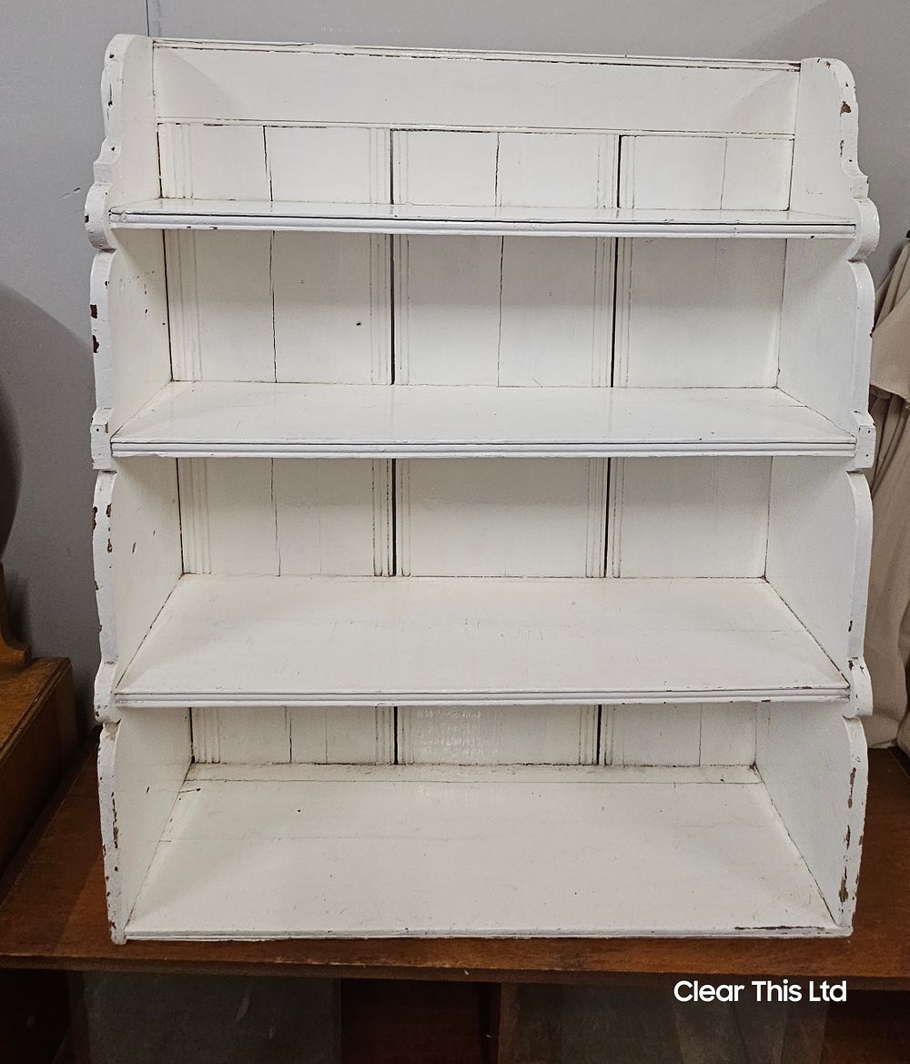 Lot 17: Old Badly Painted Waterfall Book Case