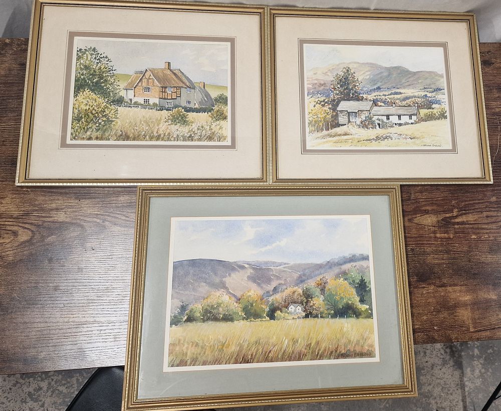 Lot 244: Selection of three Brian Barlow Framed Watercolours