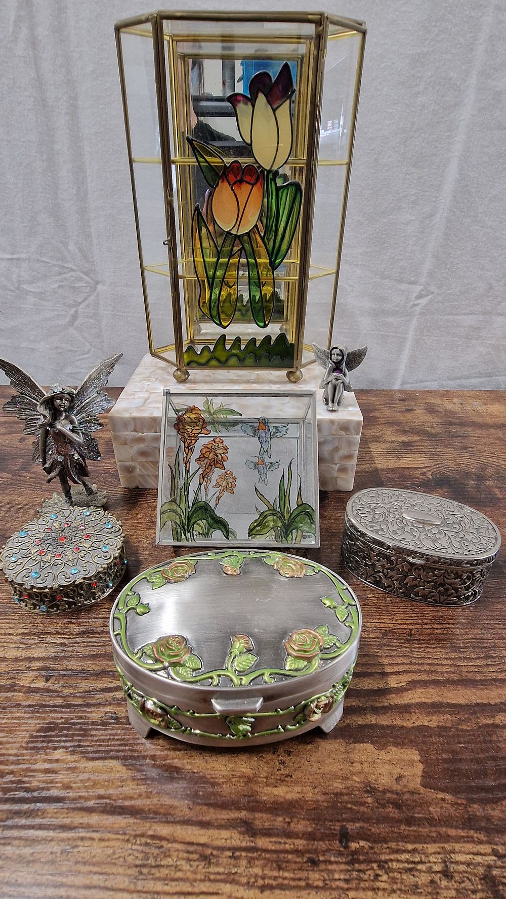 Lot 247: Selection Of Trinket Boxes And Fairies