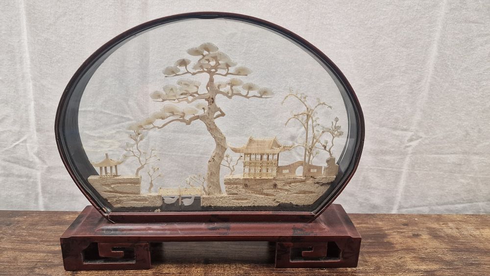 Lot 257: Chinese Cork Carving 29cm wide 24cm tall