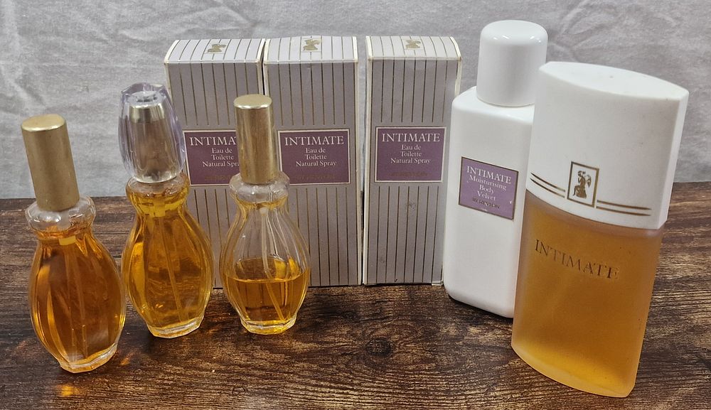 Lot 263: Seven Bottles Of Intimate By Revlon Eau De Toilette Plus Moisturiser
