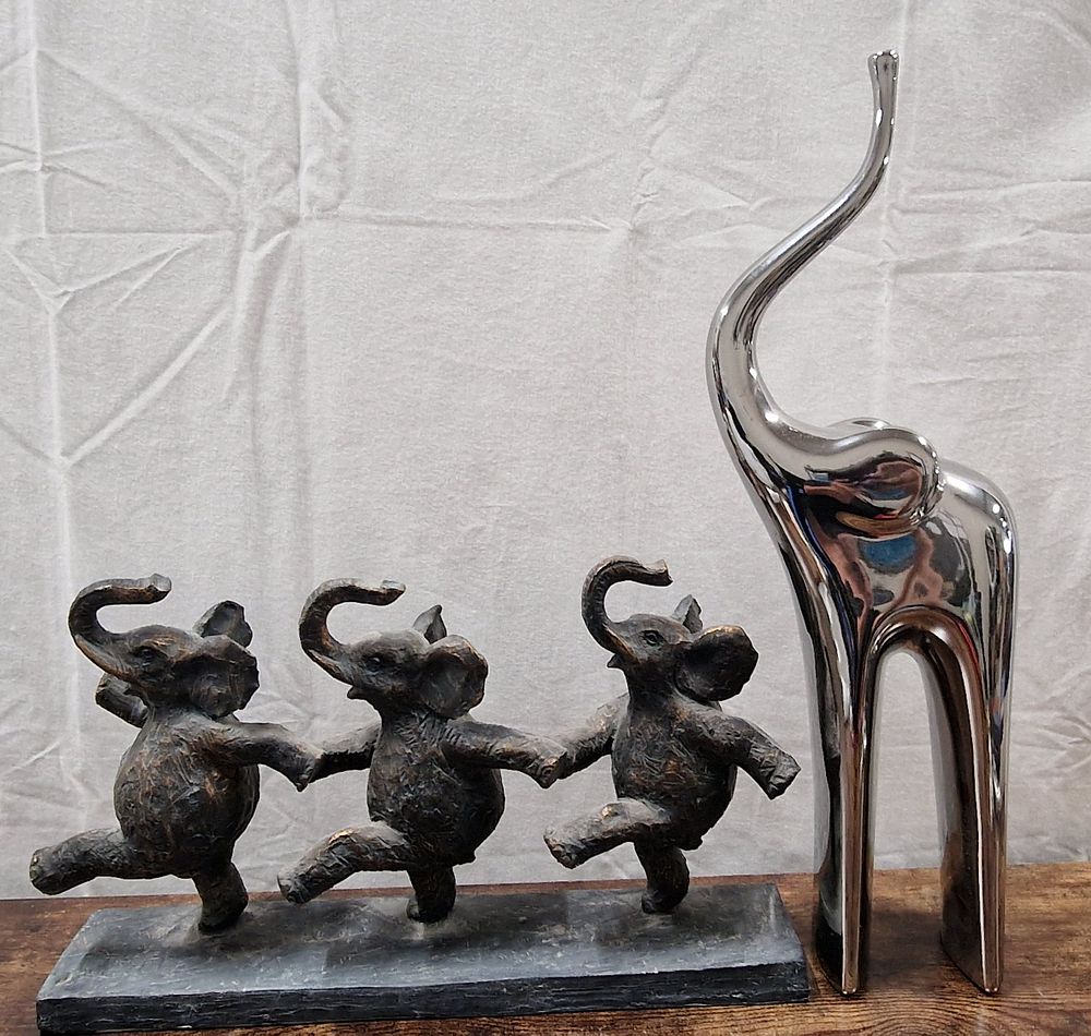 Lot 269: Two Large Elephant Orniments
