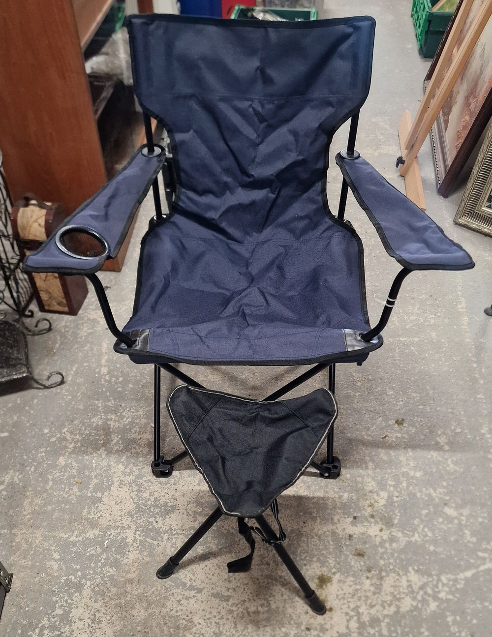 Lot 296: Folding Camp Chair And Stool
