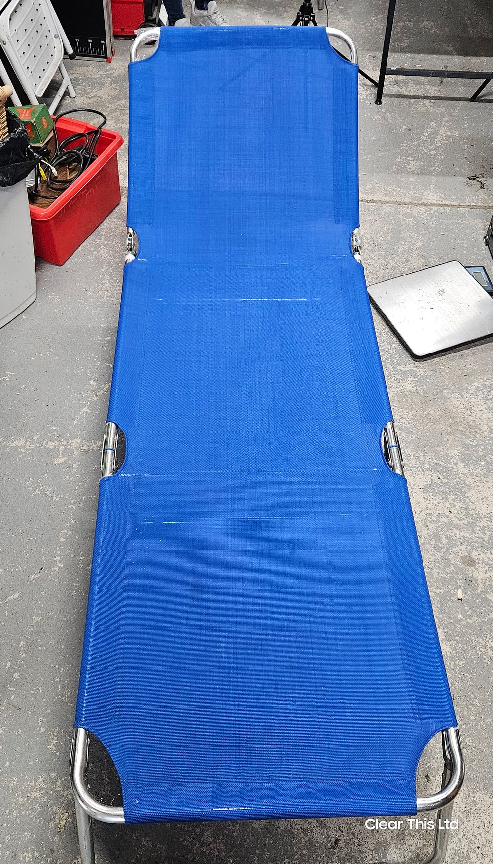 Lot 298: Blue Fully Adjustable Sun Lounger