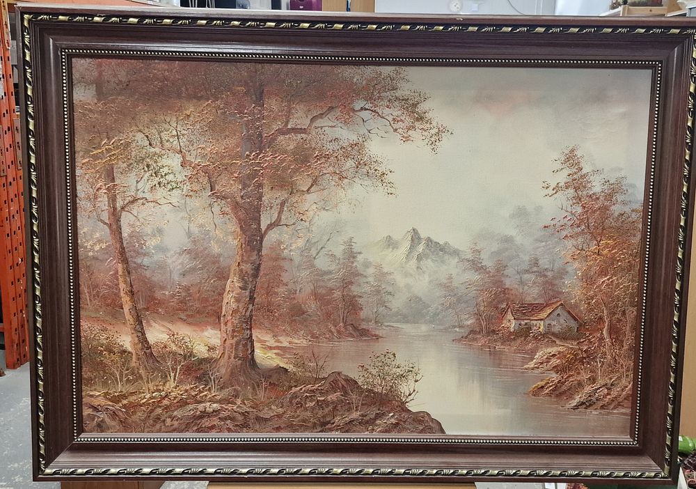 Lot 299: Framed Painting On Canvas 106cm wide 76,cm tall