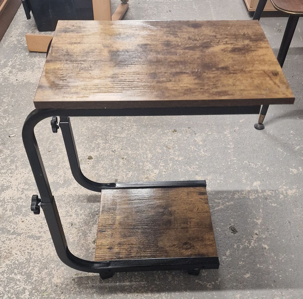Lot 306: Modern Adjustable Side Table On Wheels