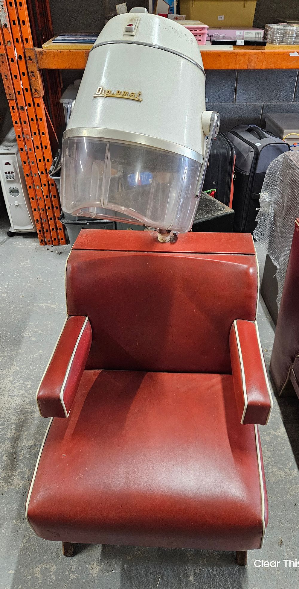 Lot 334: Retro Hair Dressers Hair Drying Chair.