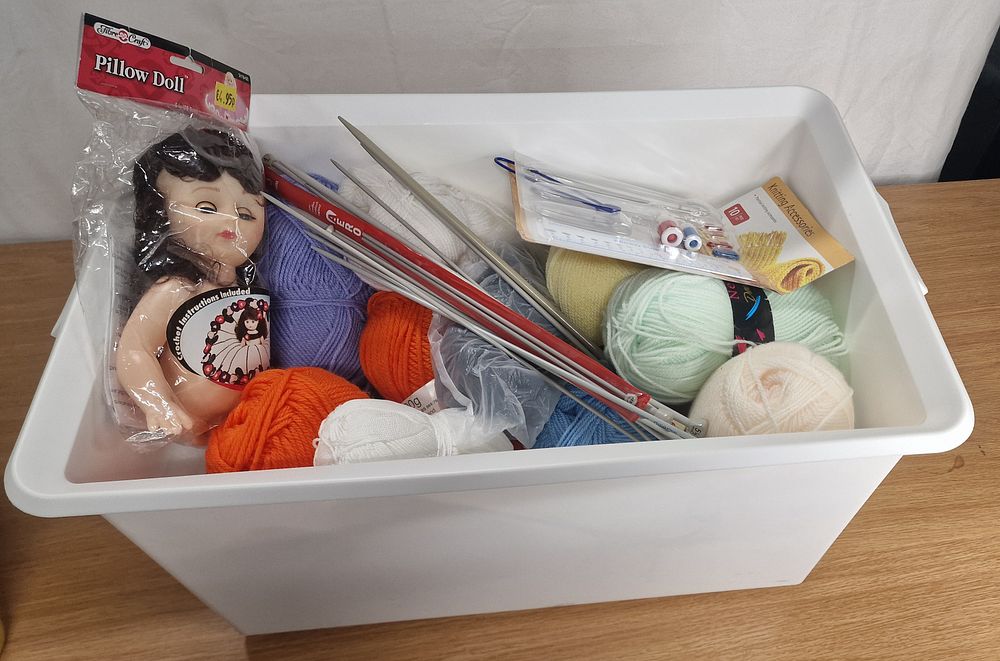 Lot 208: Large Box Of Wool and accessories
