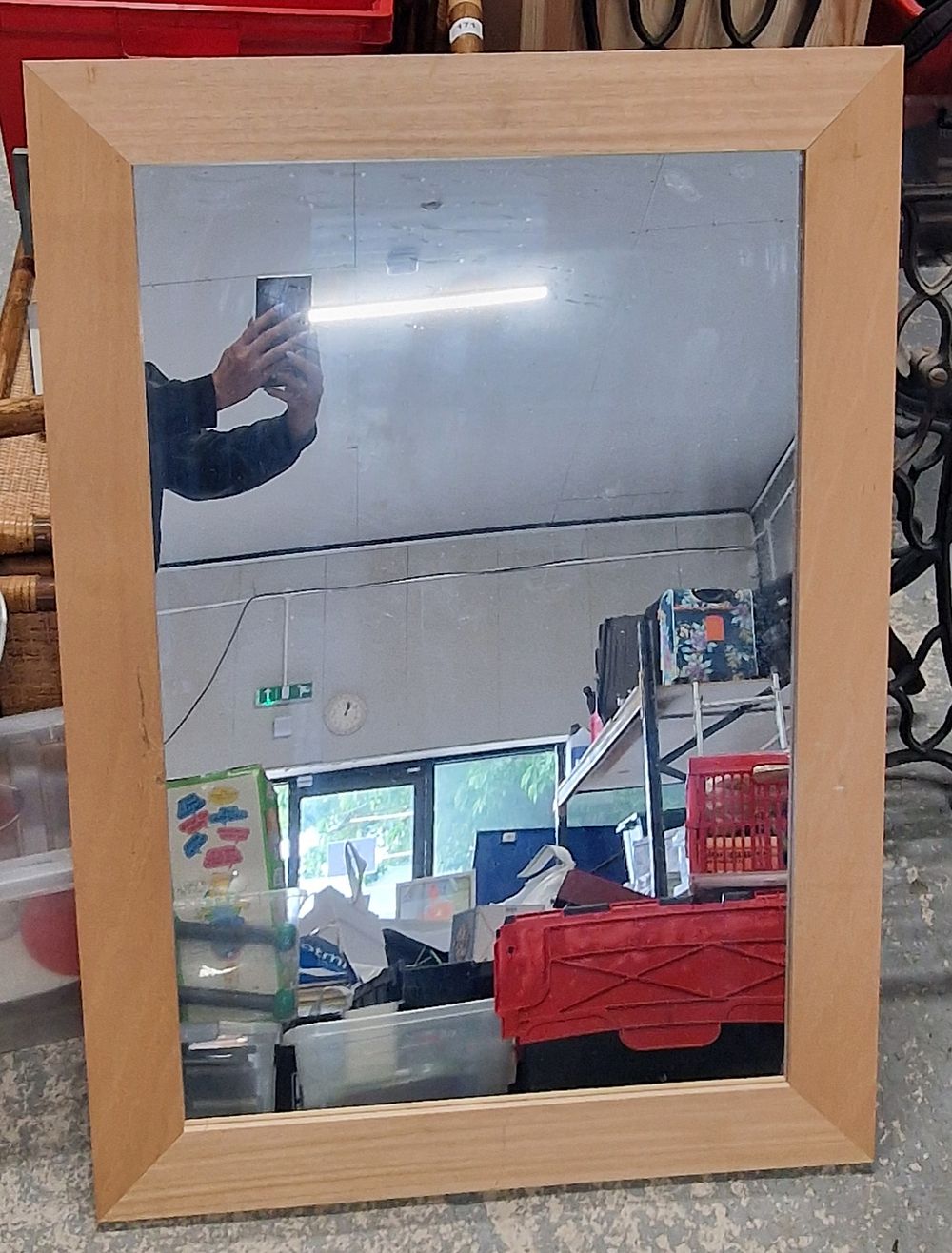 Lot 250: Large Wooden Mirror