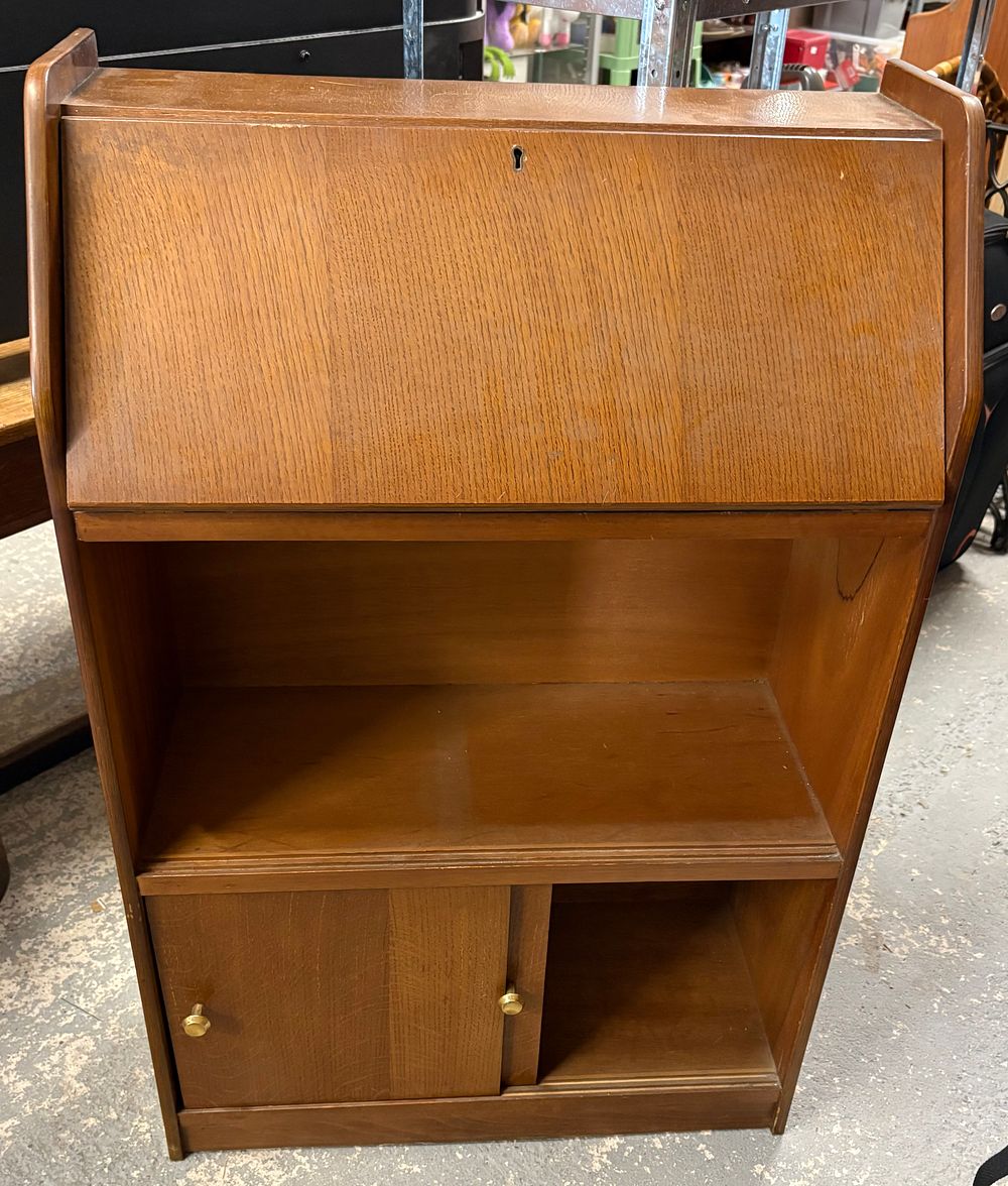 Lot 273: Small Narrow Bureau with Sliding Doors