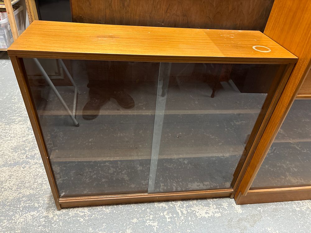 Lot 166: Book Case with Glass Sliding Doors