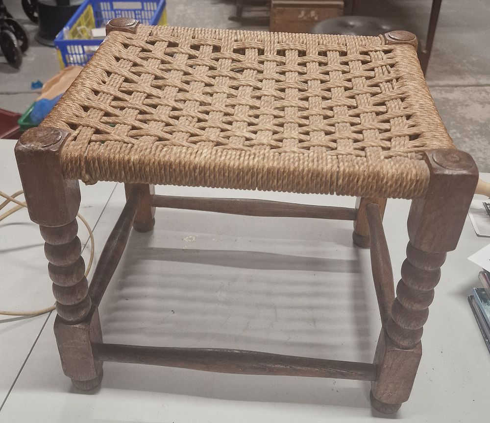 Lot 168: Vintage Wod And Wicker Stool