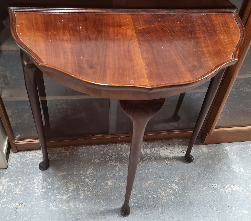 Lot 156: Vintage Half Moon Hall Table