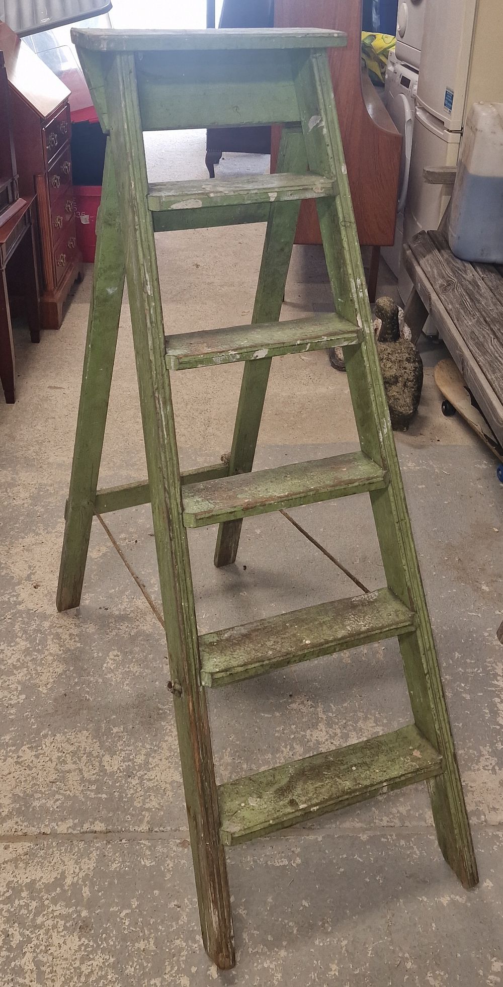 Lot 164: Vintage Wooden Step Ladder