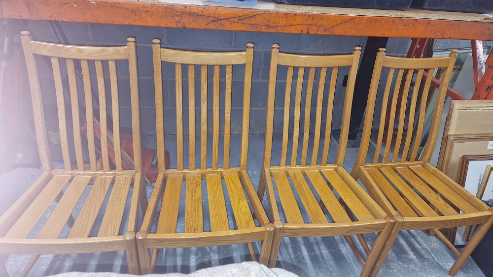 Lot 168: Set Of 4 Wooden Chairs