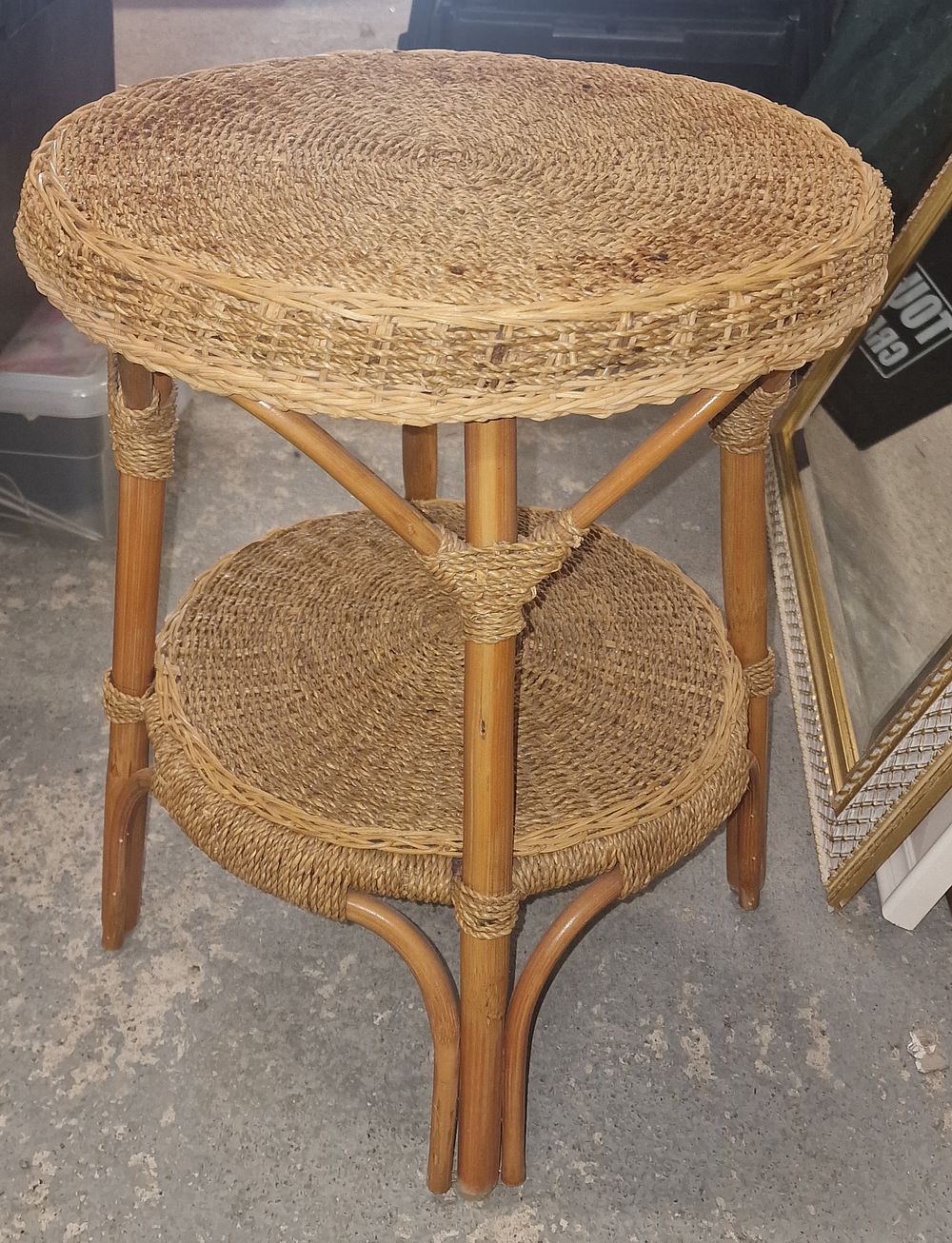 Lot 178: 2 Tier Wicker Side Table